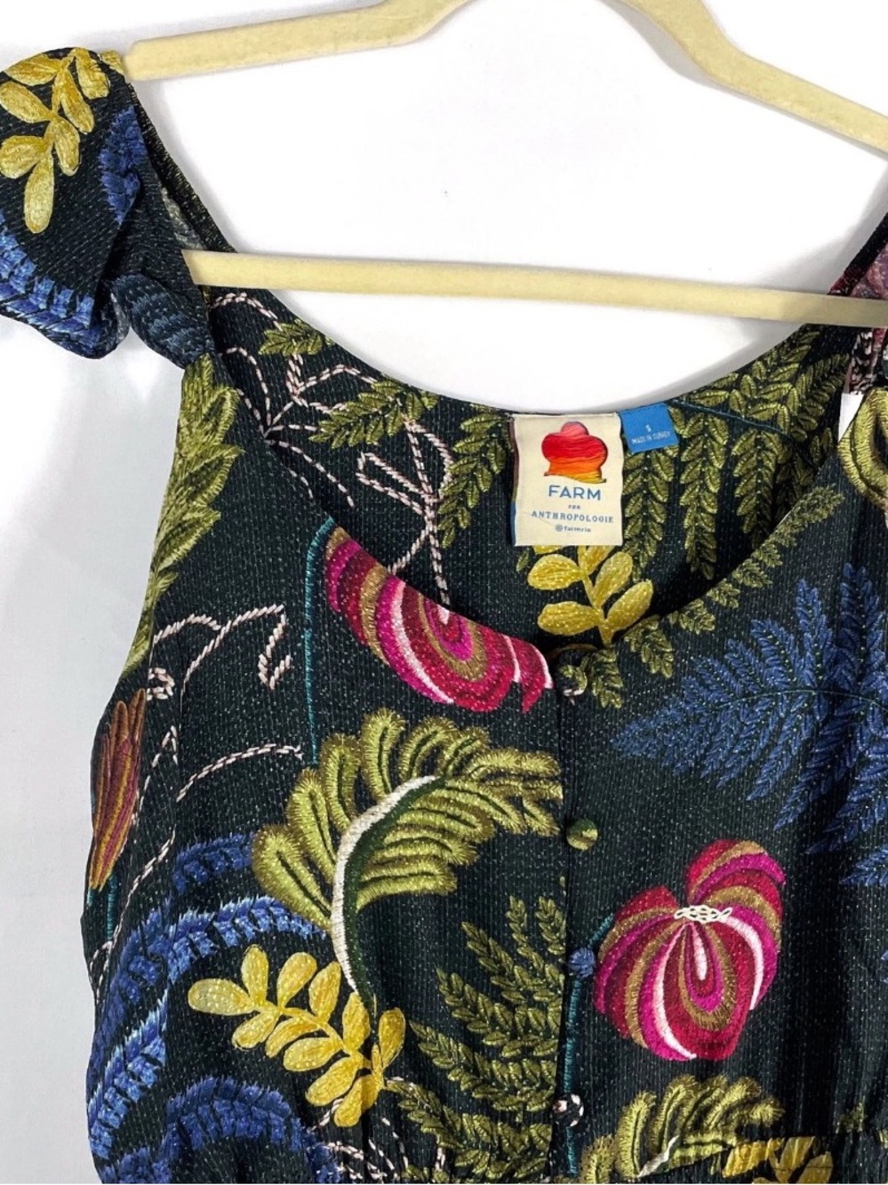 Farm Rio x Anthropologie Tropical Themed Button Down Tank New Wout tag 🏷️ - Picture 3 of 10